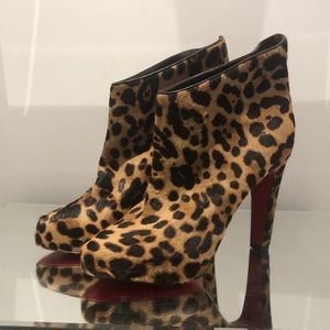 Louboutin leopard booties